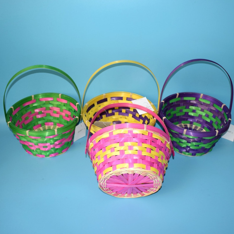 Velikonoční barevný košík s rukojetí